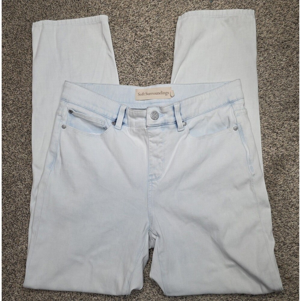 Soft Surroundings Stretch Jeans Size Medium Light Wash Skinny Spring Summer